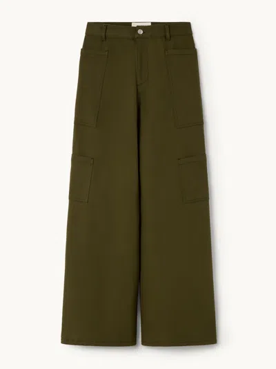 Gwyn Goop  Andie Pant | Green | Size 8 In Animal Print