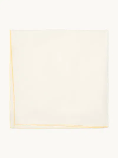 Gwyn Goop  Brigid Silk Scarf | Ivory Butter Border | Size In White