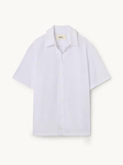 Gwyn Goop  Corinne Shirt | White | Size 12 In Animal Print