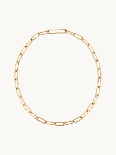 Gwyn Goop  Deven Pavé Link Necklace | Yellow Gold / White Diamond | Size