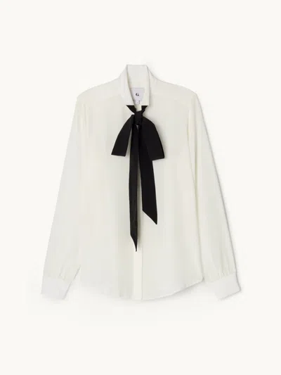 Gwyn Goop  Eldridge Silk Shirt | Ivory | Size 0 In White