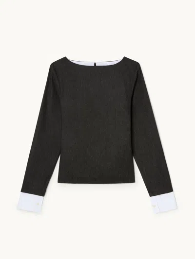 Gwyn Goop  Elodie Top | Charcoal | Size 12 In Gray