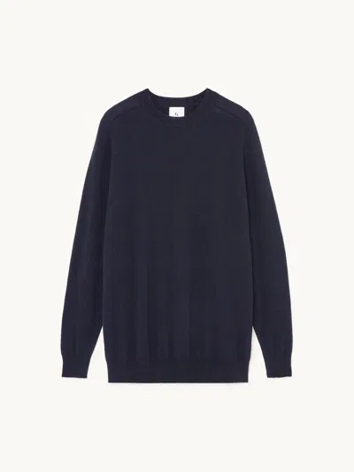 Gwyn Goop  Gia Classic Cashmere Crewneck | Navy | Size L In Blue