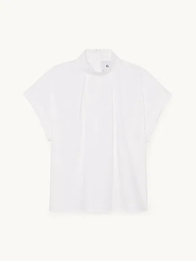 Gwyn Goop  Goetz Pleat-neck Top | White | Size 2