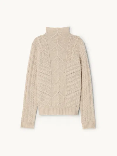 Gwyn Goop  Highlands Sweater | Dove | Size Xl In Nude