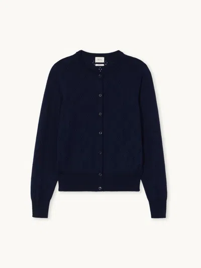 Gwyn Goop  Lauren Cardigan | Navy | Size Xl In Blue