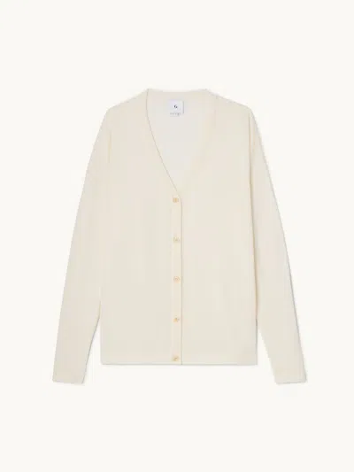Gwyn Goop  Lennon Cashmere Cardigan | Ivory | Size Xl In White