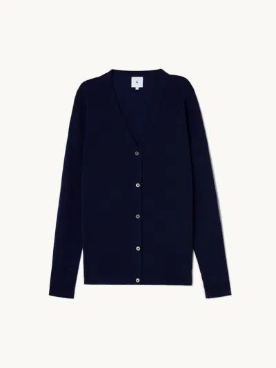 Gwyn Goop  Lennon Cashmere Cardigan | Navy | Size Xs In Blue