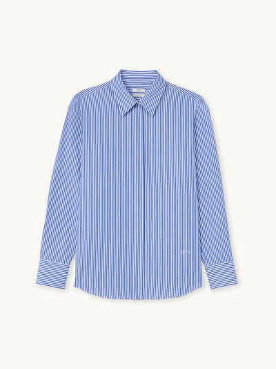 Gwyn Goop  Logan Shirt | Blue/white Stripe | Size 12