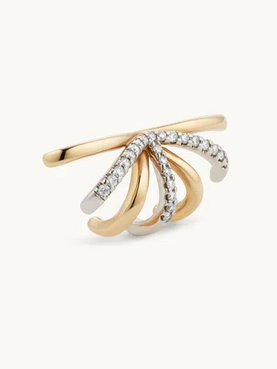 Gwyn Goop  Morgan Pavé Cage Earring | Yellow Gold / White Diamonds | Size