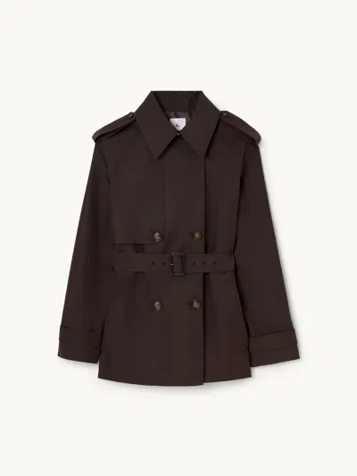 Gwyn Goop  Nina Trench Jacket | Dark Brown | Size 12