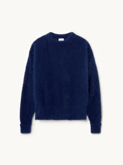 Gwyn Goop  Oversize Angora Crew | Cobalt Blue | Size S