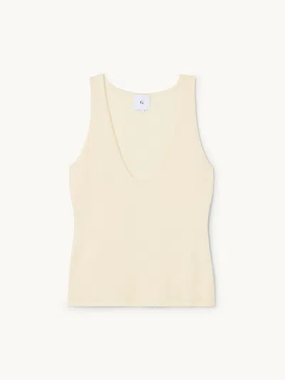 Gwyn Goop  Paloma Cashmere Tank | Ivory | Size Xl In Neutral