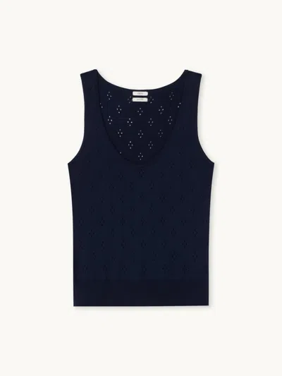 Gwyn Goop  Paloma Tank | Navy | Size Xl In Blue