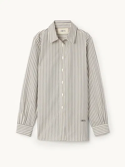 Gwyn Goop  Perry Shirt | Black/white Stripe | Size 14 In Multi