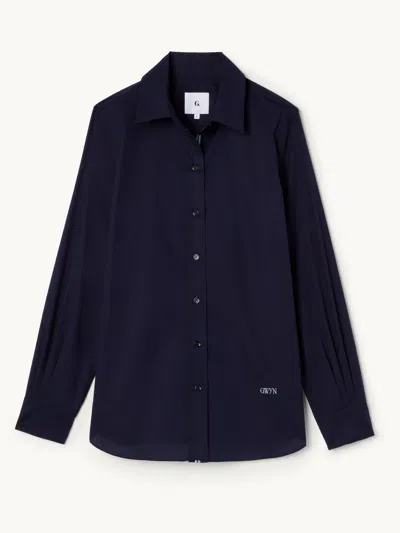 Gwyn Goop  Perry Shirt | Dark Navy | Size 12 In Blue