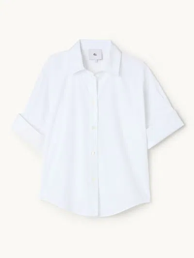Gwyn Goop  Piper Shirt | White | Size 12 In Blue