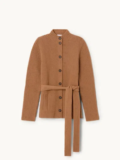 Gwyn Goop  Ryan Cardigan | Sand | Size M In Brown