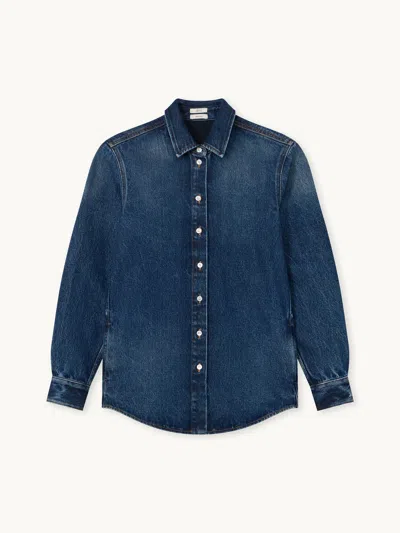Gwyn Goop  Sandra Shirt | Indigo | Size 12 In Blue