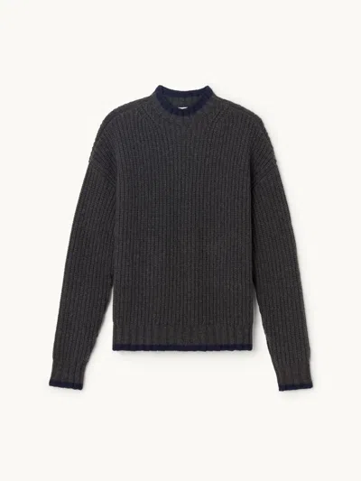 Gwyn Goop  Sterling Sweater | Charcoal Navy | Size Xl In Gray