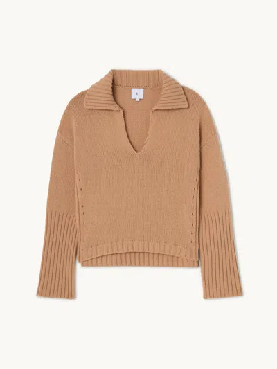 Gwyn Goop  Tatum Sweater | Light Camel | Size Xl In Brown