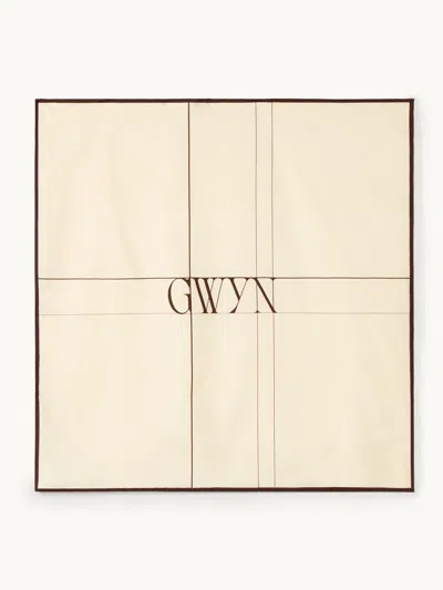 Gwyn Goop  The Logo Silk Scarf | Beige | Size Os In Gray