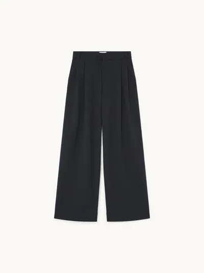 Gwyn Goop  The Petite Palazzo Trouser | Navy | Size 6 In Blue