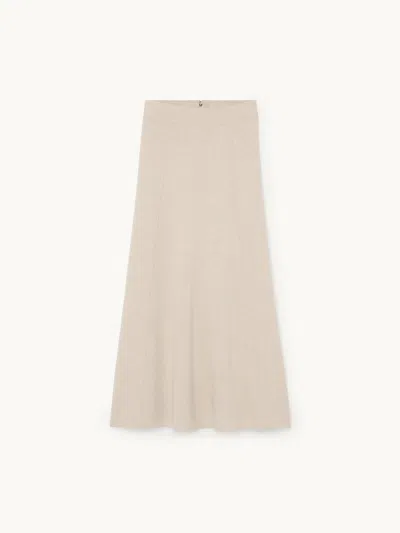 Gwyn Goop  The Sleek Knit Skirt | Oat | Size L In Brown