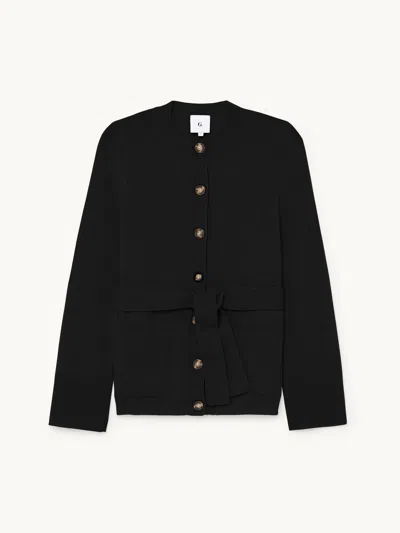 Gwyn Goop  The Slim Belted Cardigan | Black | Size Xl