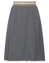 Gwynedds Woman Midi Skirt Lead Size Xs Cotton, Polyester In Grey