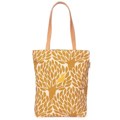 Gyllstad Women's Yellow / Orange Gomstalle Brass Tote Bag With Leather Handles