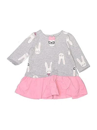 Pre-owned Gymboree Babies' 3/4 Sleeve Top Gray Keyhole Neckline Tops
