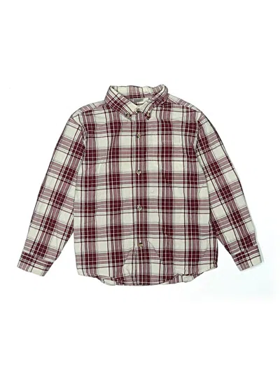 Pre-owned Gymboree Kids' Long Sleeve Button Down Shirt In Burgundy