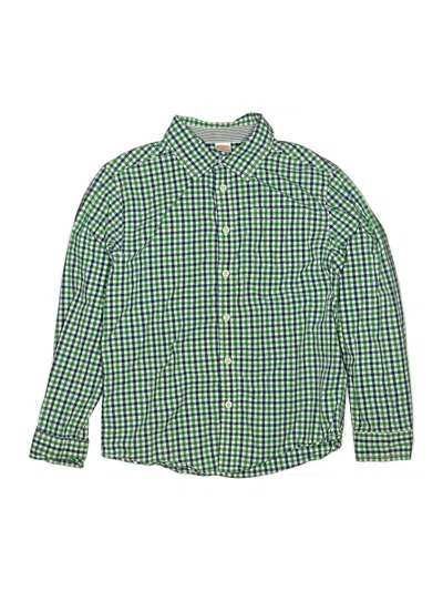 Pre-owned Gymboree Kids' Long Sleeve Button Down Shirt In Green