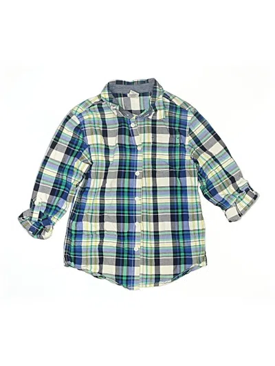 Pre-owned Gymboree Kids' Long Sleeve Button Down Shirt In Green