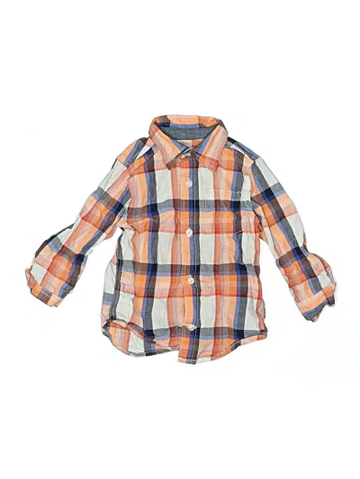Pre-owned Gymboree Kids' Long Sleeve Button Down Shirt In Orange