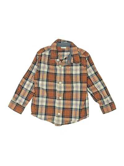 Pre-owned Gymboree Kids' Long Sleeve Button Down Shirt In Orange