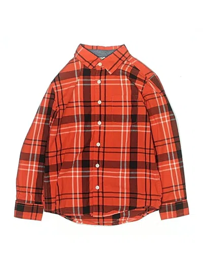 Pre-owned Gymboree Kids' Long Sleeve Button Down Shirt In Orange