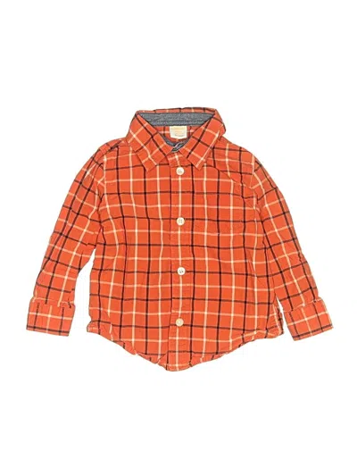 Pre-owned Gymboree Kids' Long Sleeve Button Down Shirt In Orange