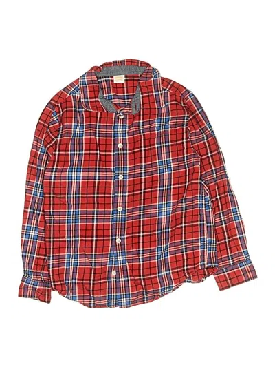 Pre-owned Gymboree Kids' Long Sleeve Button Down Shirt In Red