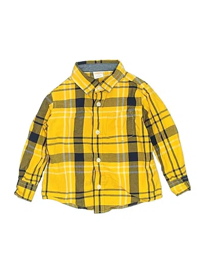 Pre-owned Gymboree Kids' Long Sleeve Button Down Shirt In Yellow