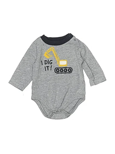 Pre-owned Gymboree Babies' Long Sleeve Onesie In Gray