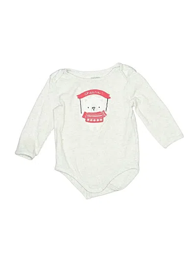 Pre-owned Gymboree Kids' Long Sleeve Onesie In White
