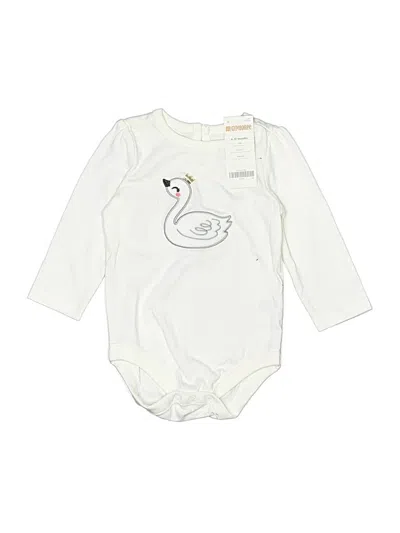 Pre-owned Gymboree Babies' Long Sleeve Onesie In White