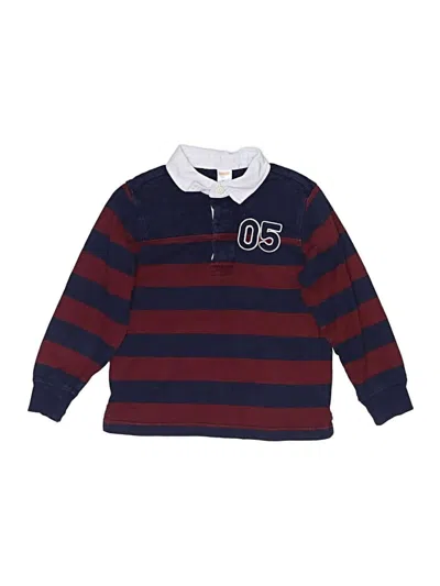 Pre-owned Gymboree Kids' Long Sleeve Polo Shirt In Burgundy