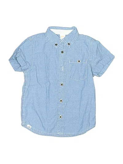 Pre-owned Gymboree Kids' Short Sleeve Button Down Shirt In Blue