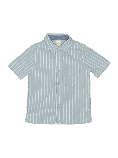 Pre-owned Gymboree Kids' Short Sleeve Button Down Shirt In Blue