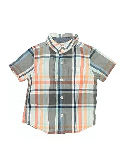 Pre-owned Gymboree Kids' Short Sleeve Button Down Shirt In Gray