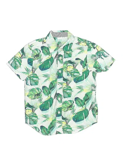 Pre-owned Gymboree Kids' Short Sleeve Button Down Shirt In Green