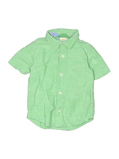 Pre-owned Gymboree Kids' Short Sleeve Button Down Shirt In Green